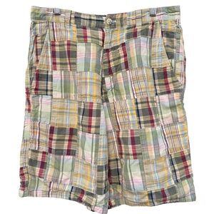 Cape Madras Men’s Patchwork Plaid Cotton Shorts Size 30